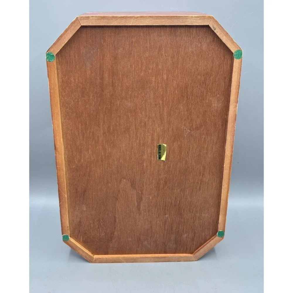 Vintage Wooden‎ Jewelry Box Insert Necklace Hooks Ring Tray Large Hinged